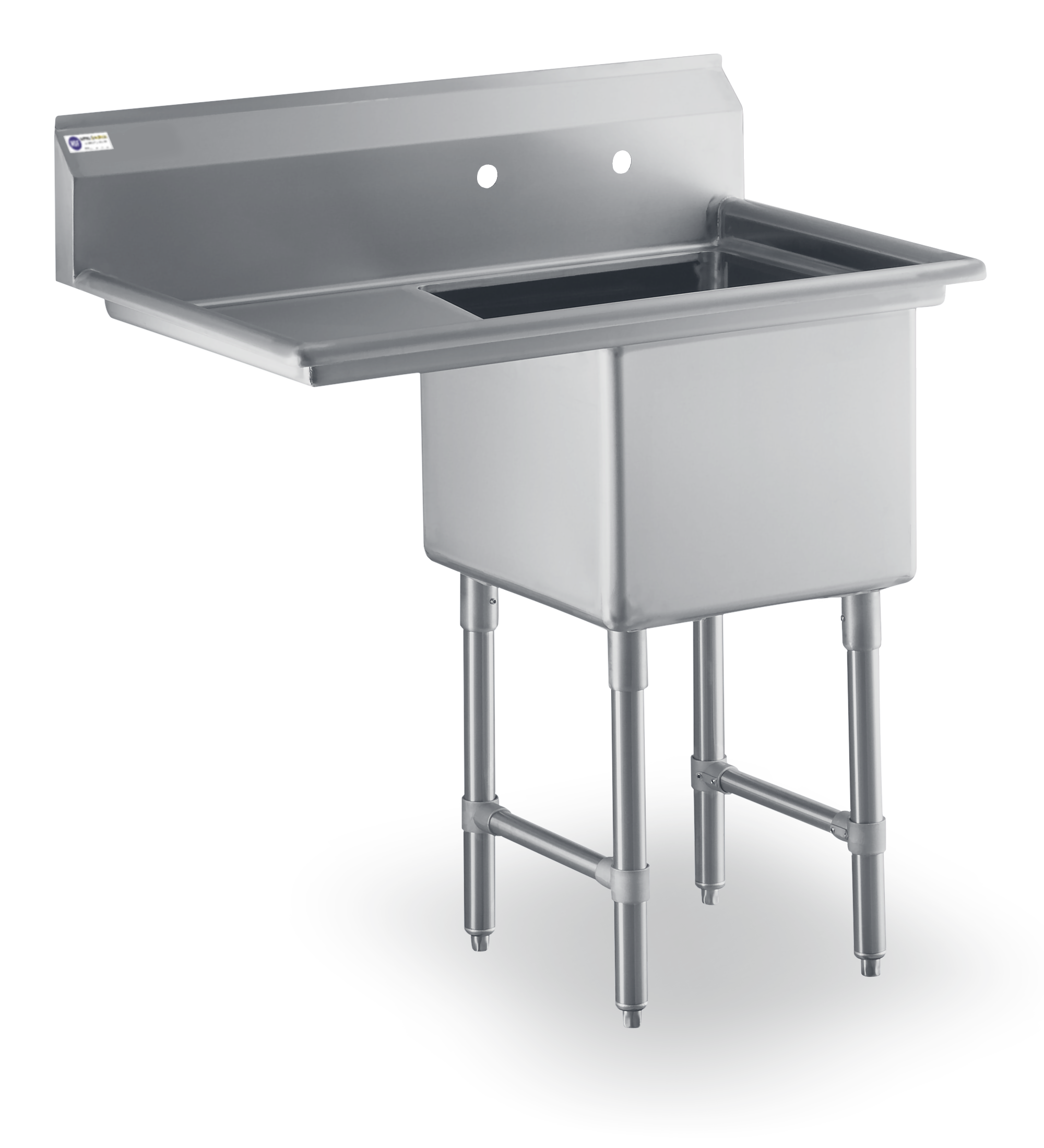 Stainless Steel Kitchen Sink Open Back Drainboard