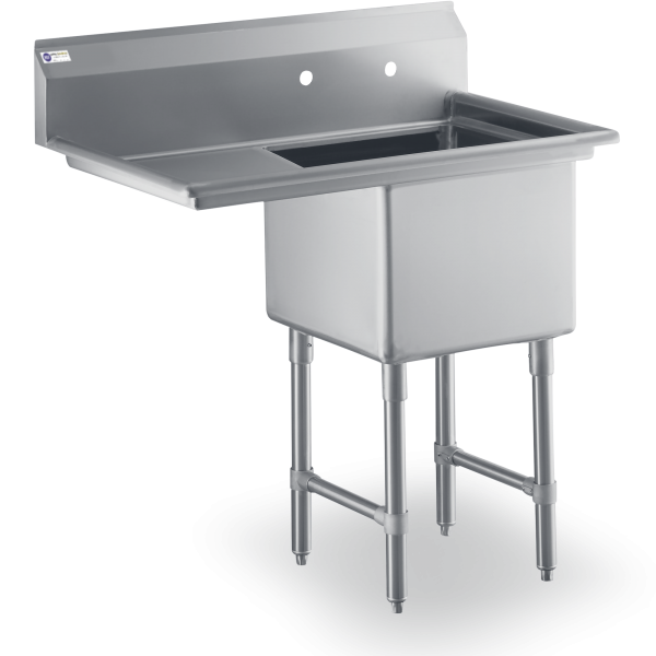 18 Gauge Stainless Steel Sink with One 18" Drainboard On Left