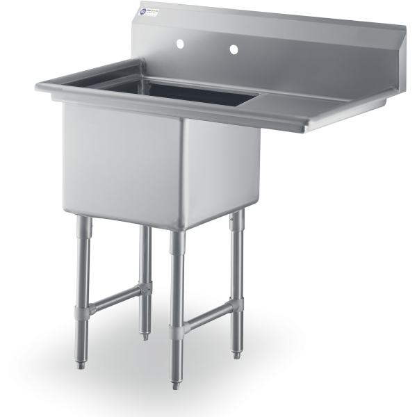 18 Gauge Stainless Steel Sink with One 18" Drainboard On Right