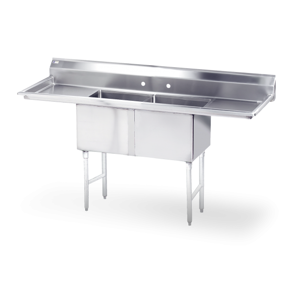 18 Gauge Stainless Steel Sink with Two 18” Drainboards