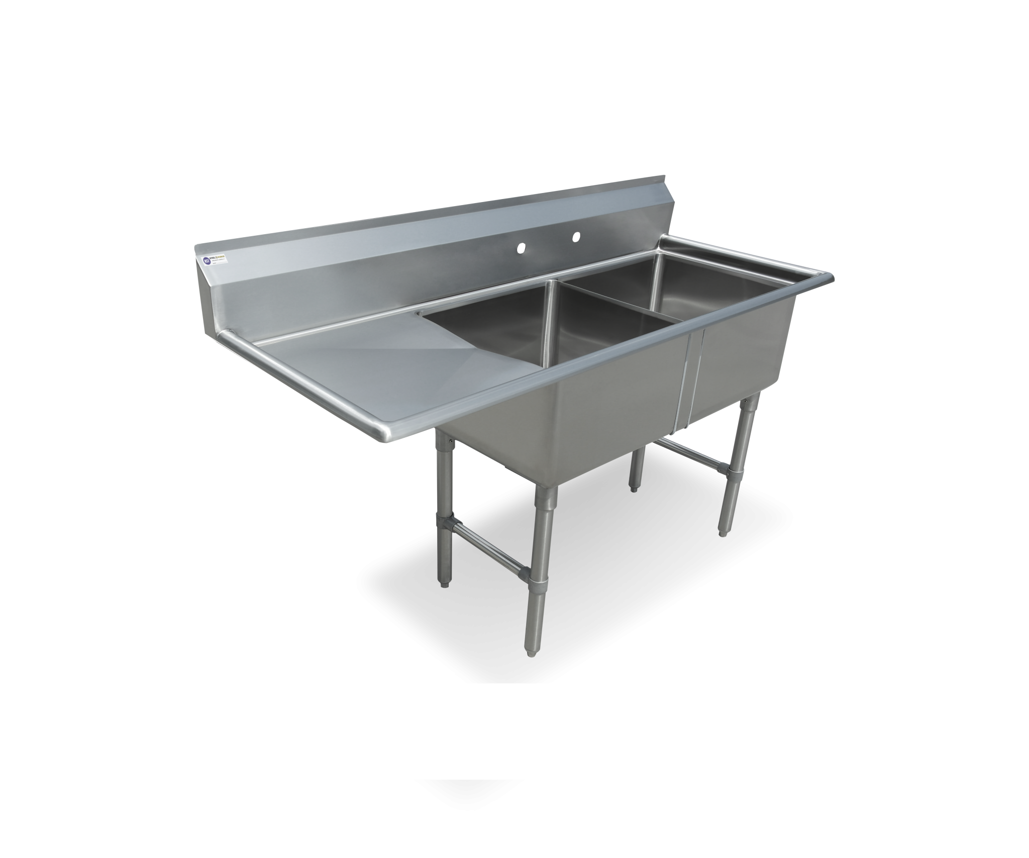 18 Gauge Stainless Steel Sink with 18” Drainboard On Left SWS2C162012
