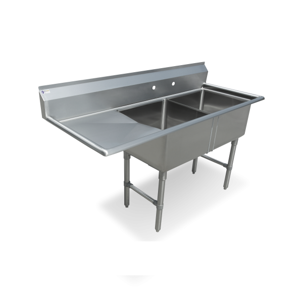 18 Gauge Stainless Steel Sink with 18” Drainboard On Left