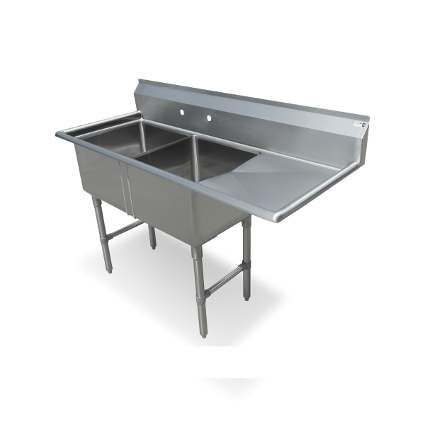 18 Gauge Stainless Steel Sink with 18” Drainboard On Right