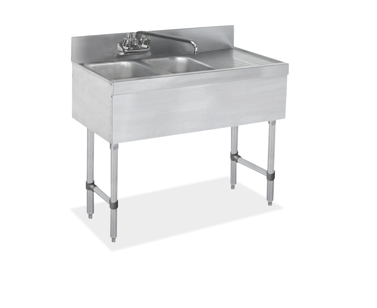 18 gauge Two Compartment Stainless Steel Underbar Sink - SWBAR2B36-R