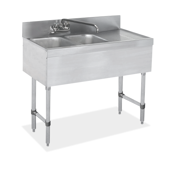 18 gauge Two Compartment Stainless Steel Underbar Sink - SWBAR2B36-R