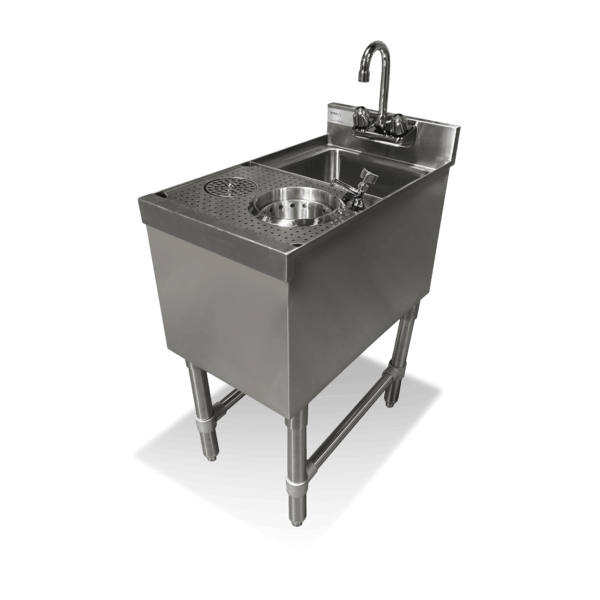 Speed Unit Dump Sink with Glass Rinser and Dipper Well